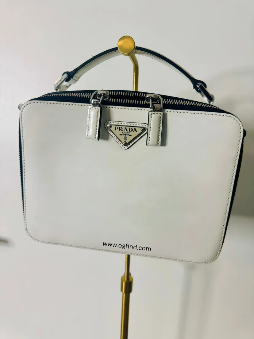 Prada Medium Brique Saffiano Leather Bag – White – With Strap & Proof of Purchase (Beverly Hills)