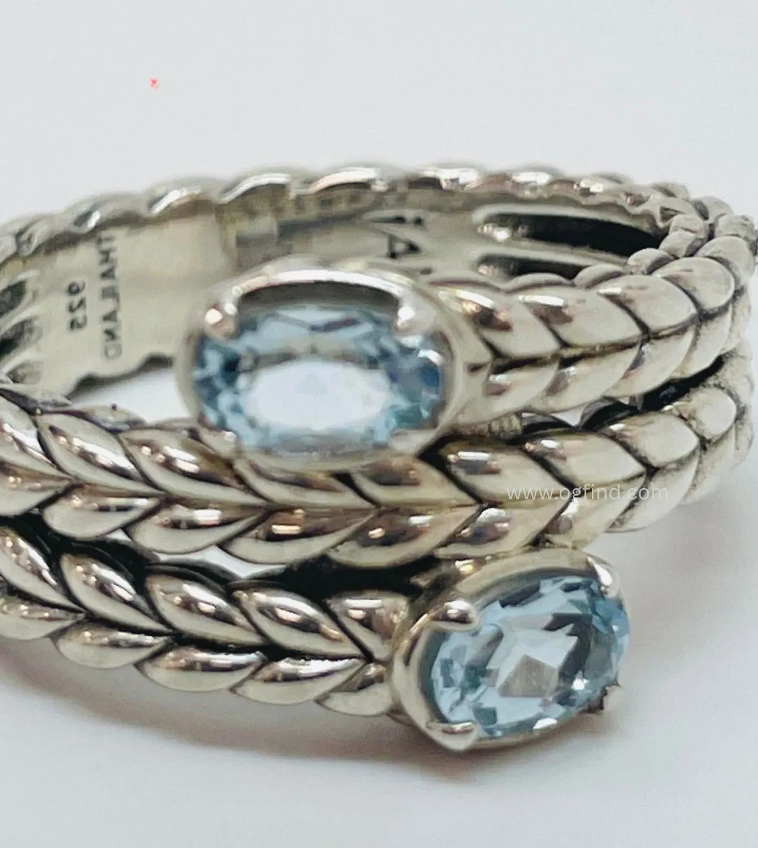 John Hardy Braided Ring with Brilliant Topaz