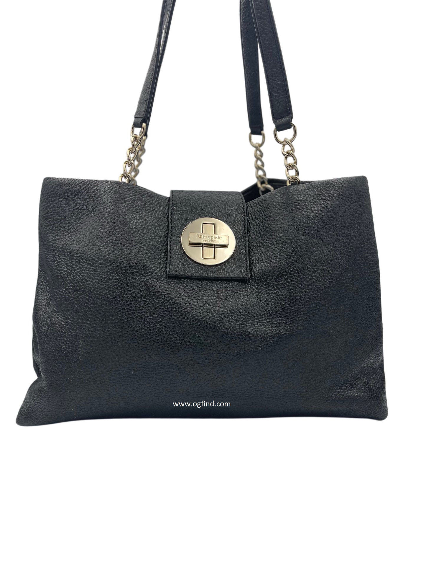 Kate Spade New York Black Leather Chain Shoulder Tote
