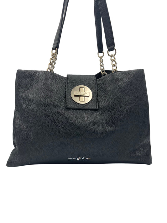 Kate Spade New York Black Leather Chain Shoulder Tote