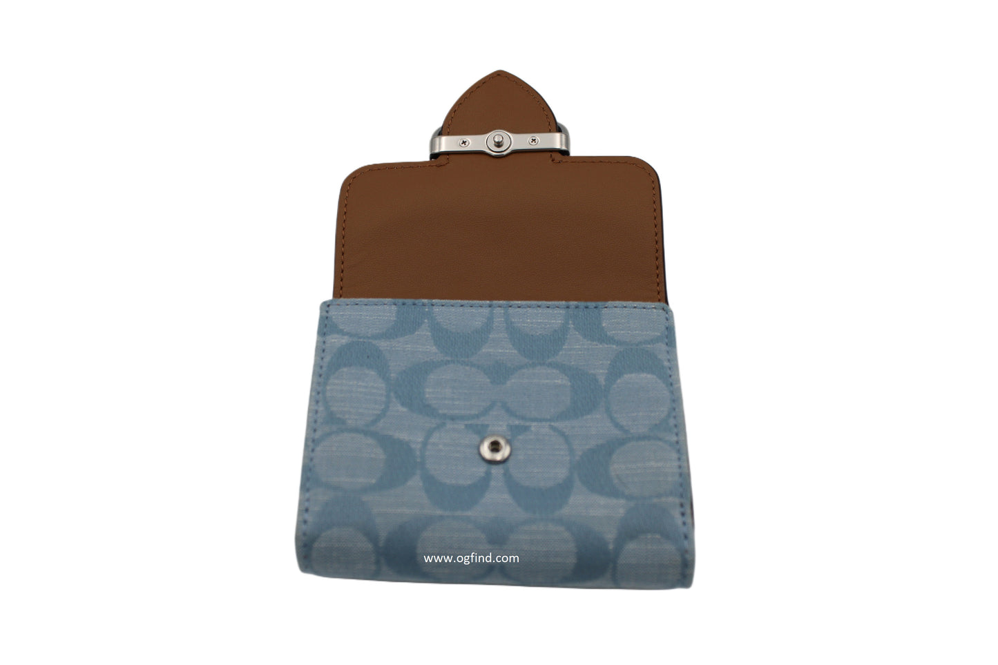 Coach Small Morgan Wallet in Signature Chambray (Light Blue)