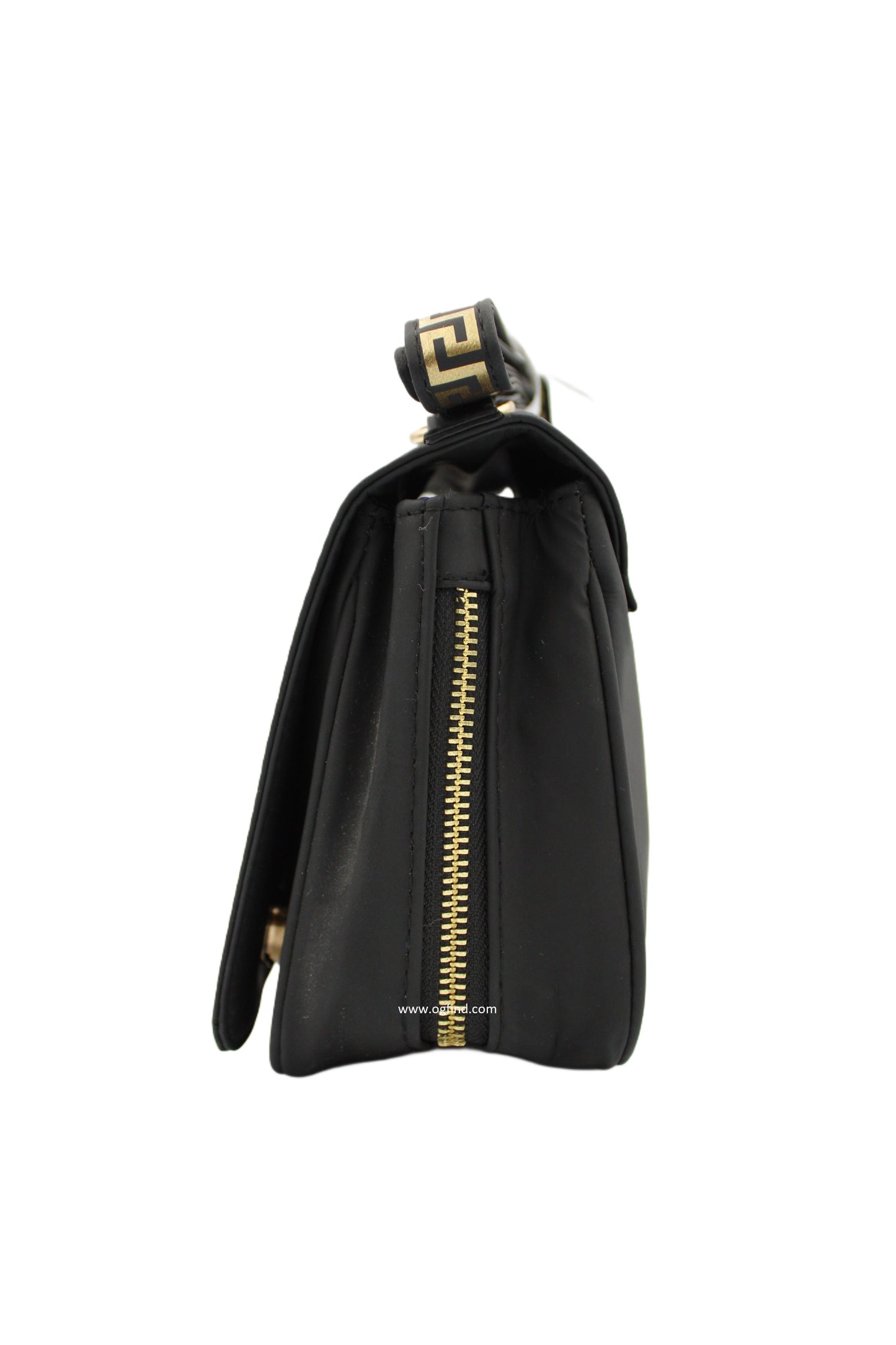 Versace Parfums Crossbody Bag – Black with Gold Accents