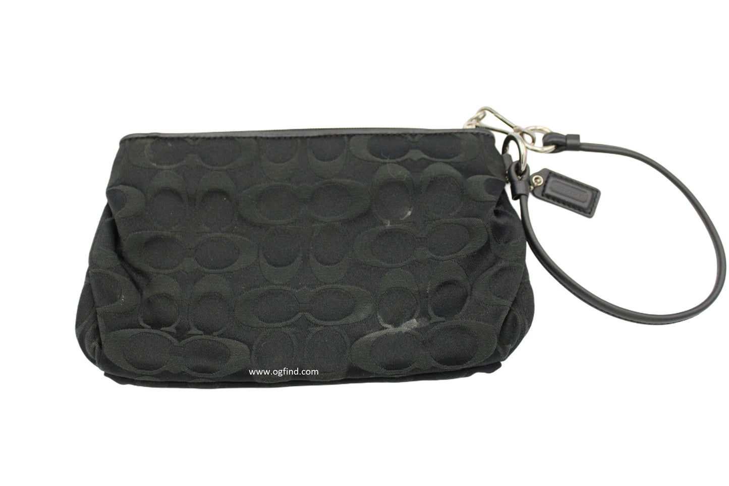 Coach Women’s Signature Wristlet in Black Crossgrain Leather