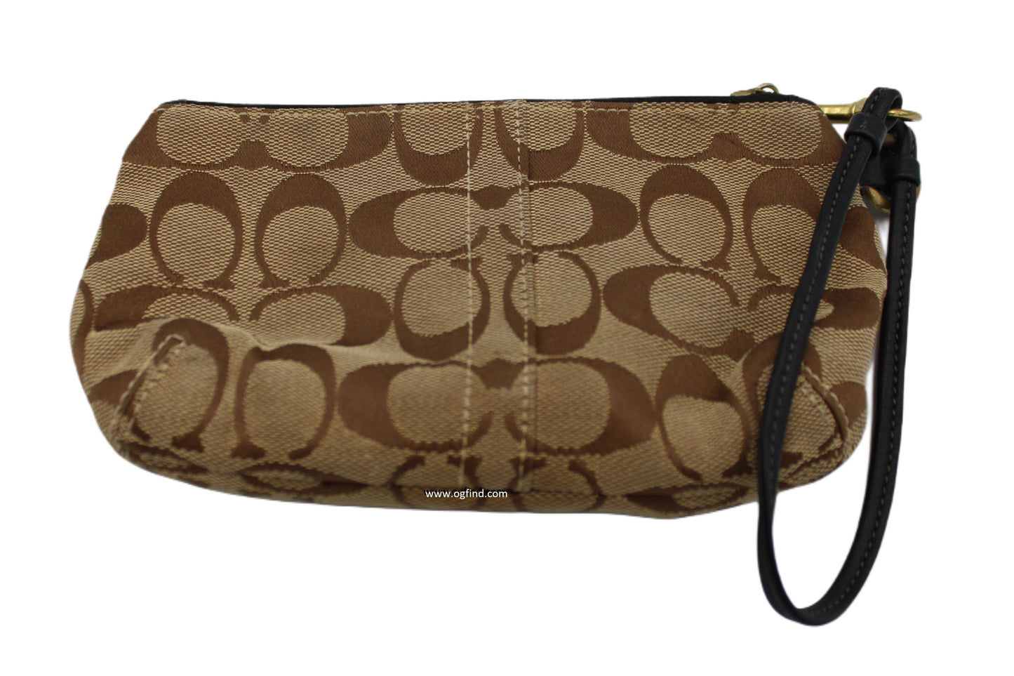 Coach Black/Beige Signature Canvas and Leather Buckle Shoulder Bag