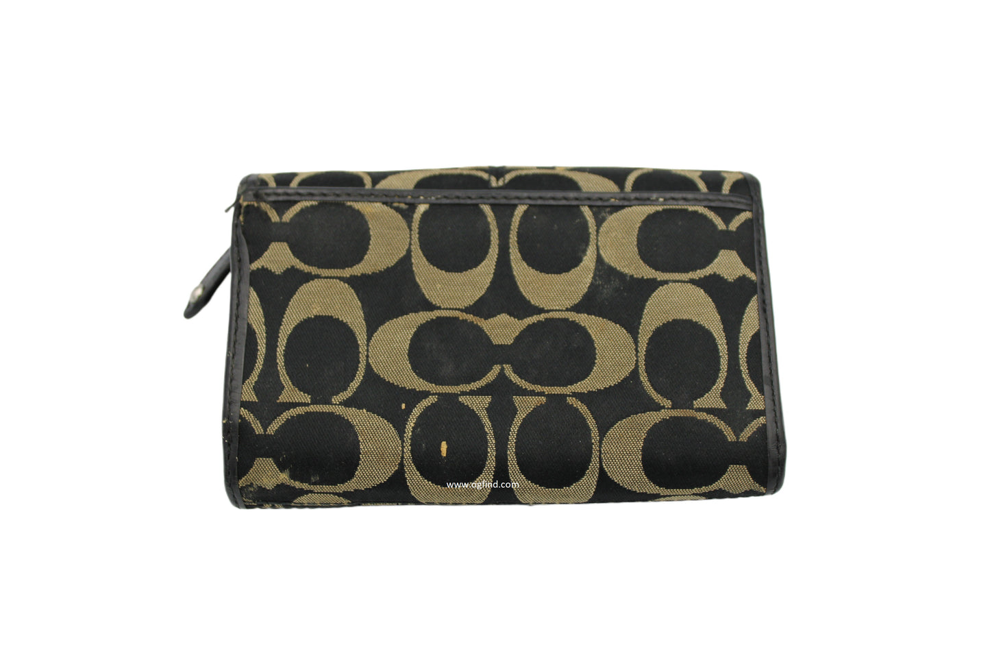 Coach Black Signature Logo Wristlet Wallet