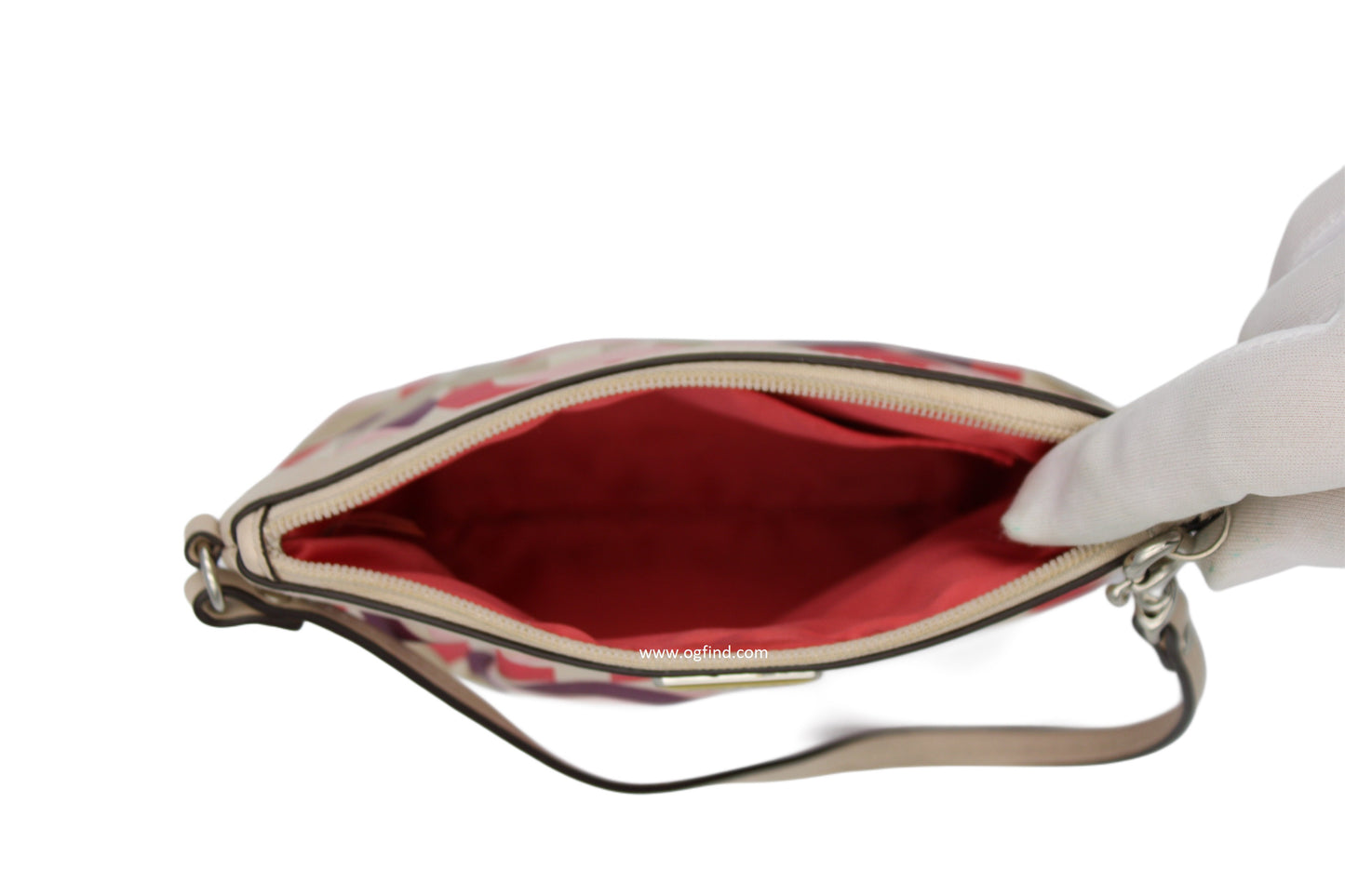 Coach Kristin Chain Print Sateen Wristlet with Leather Trim