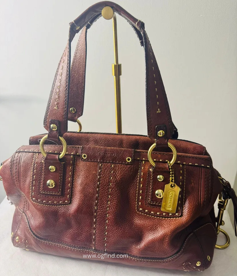 Vintage Coach Hampton Andrea Leather Satchel – Rich Brown, Original Brass Hardware, Gorgeous Condition!