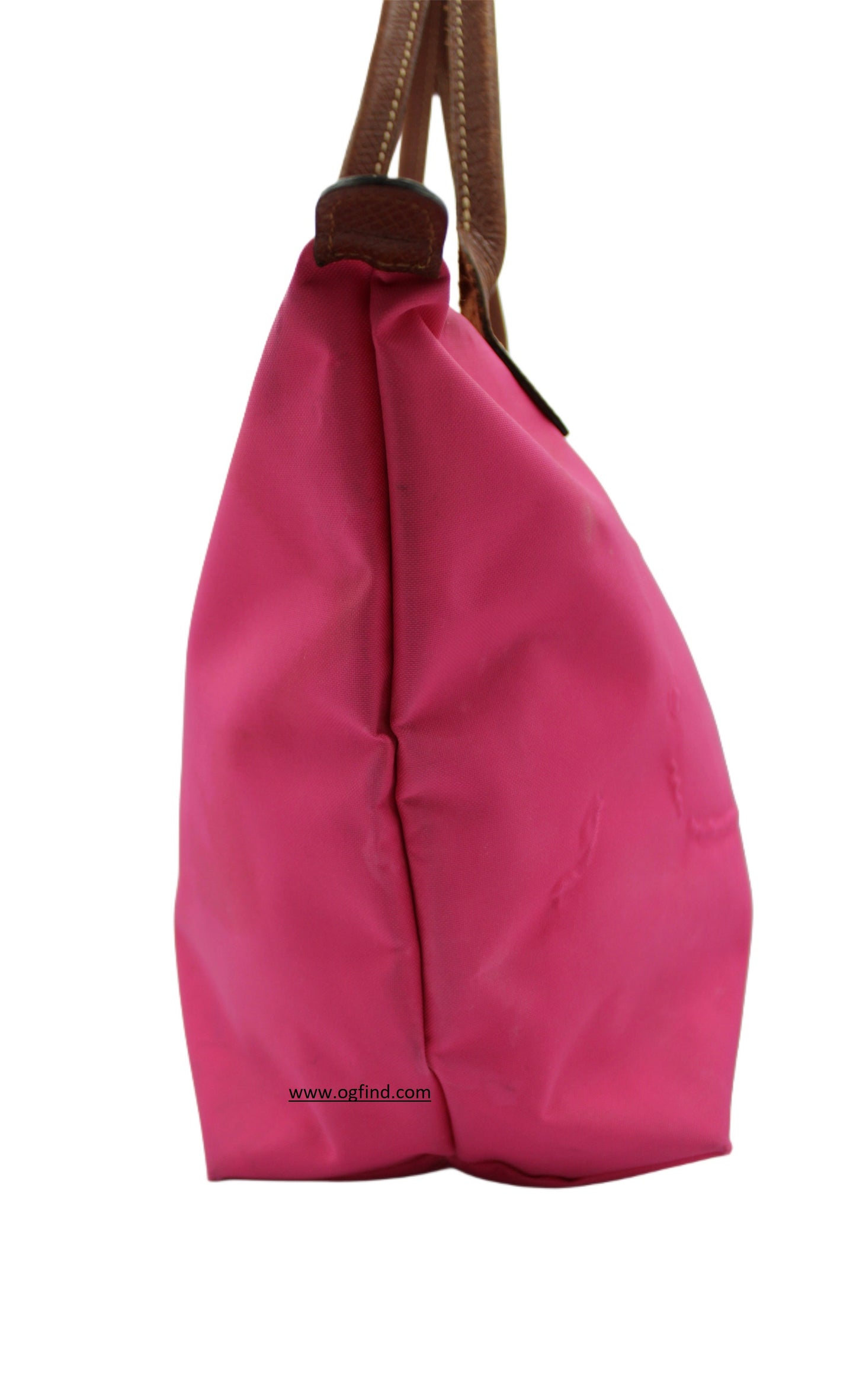 Longchamp Le Pliage Pink Nylon Tote with Leather Trim