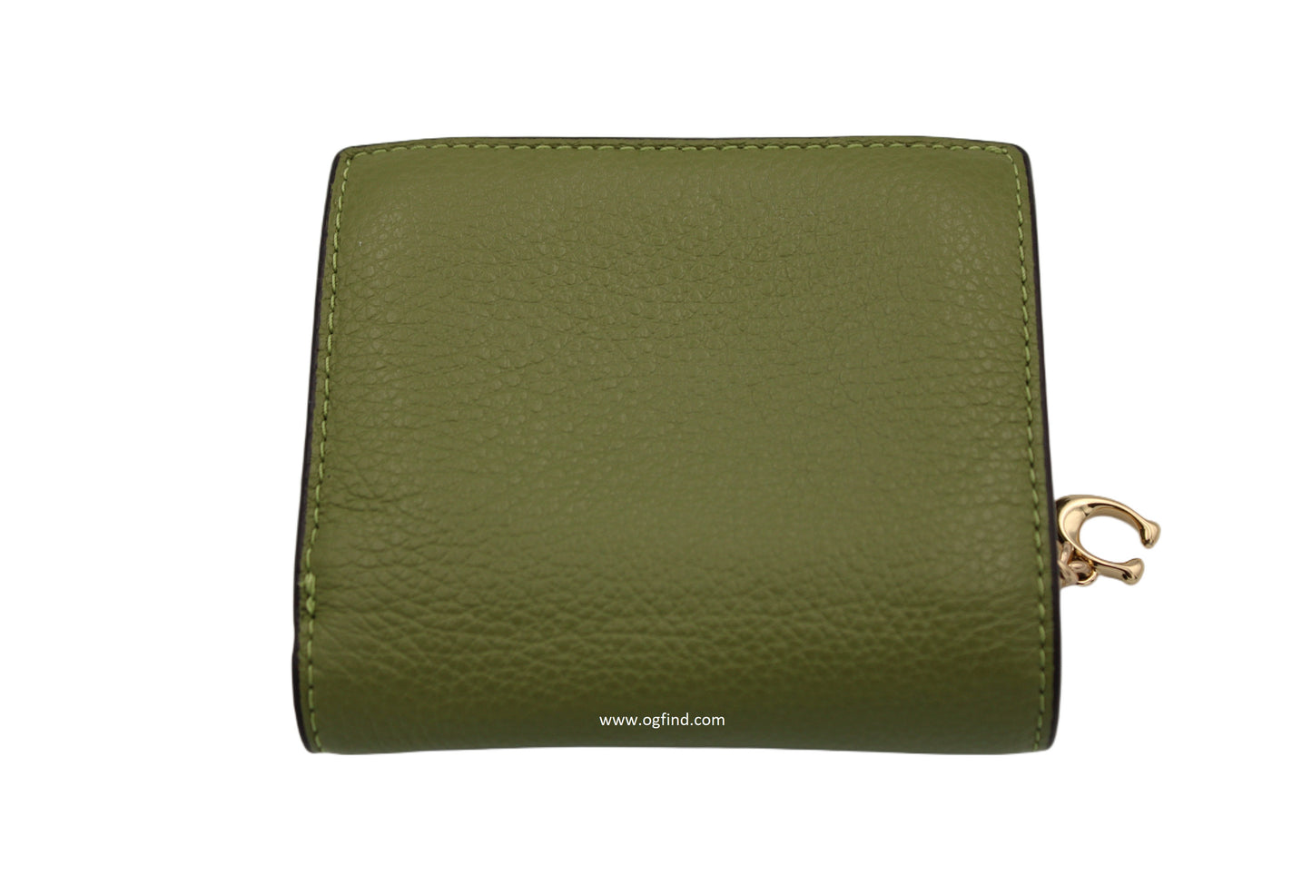 Coach Small Snap Wallet in Neon Green Pebble Leather (Style C2862)