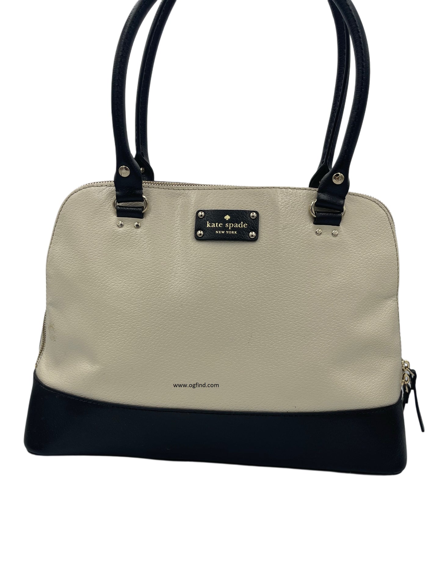 Kate Spade Wellesley Black and Ivory Satchel with Crossbody Strap