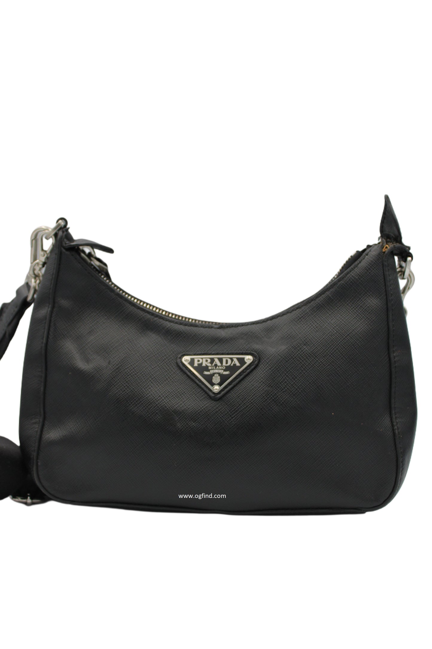 Prada Re-Edition 2005 Shoulder Bag – Black Nylon with Saffiano Leather Accents