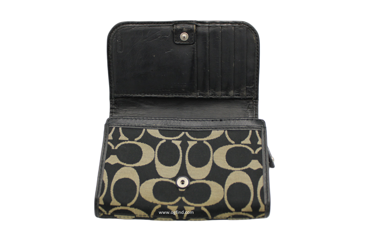 Coach Black Signature Logo Wristlet Wallet