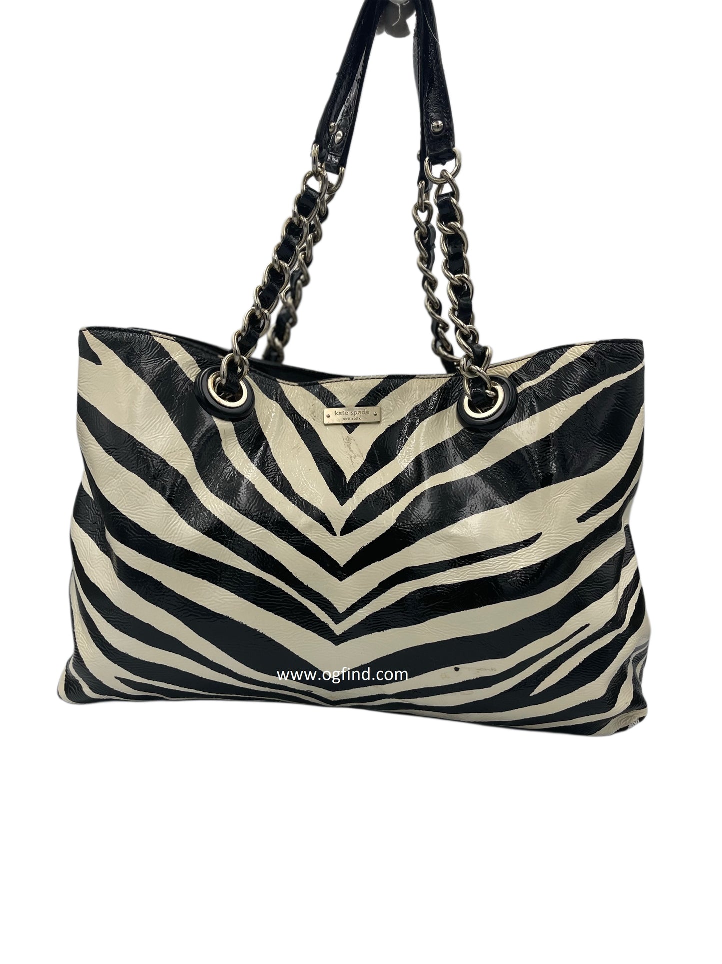 Kate Spade Pastiche Helena Zebra Patent Leather Large Tote