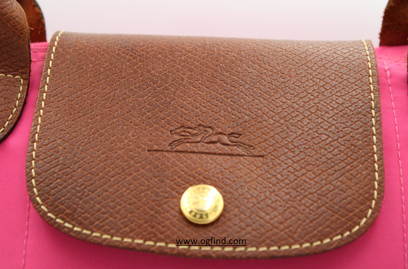 Longchamp Le Pliage Pink Nylon Tote with Leather Trim