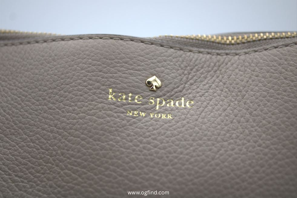 Kate Spade Madelyne Larchmont Avenue Crossbody Bag – Taupe Grey Leather