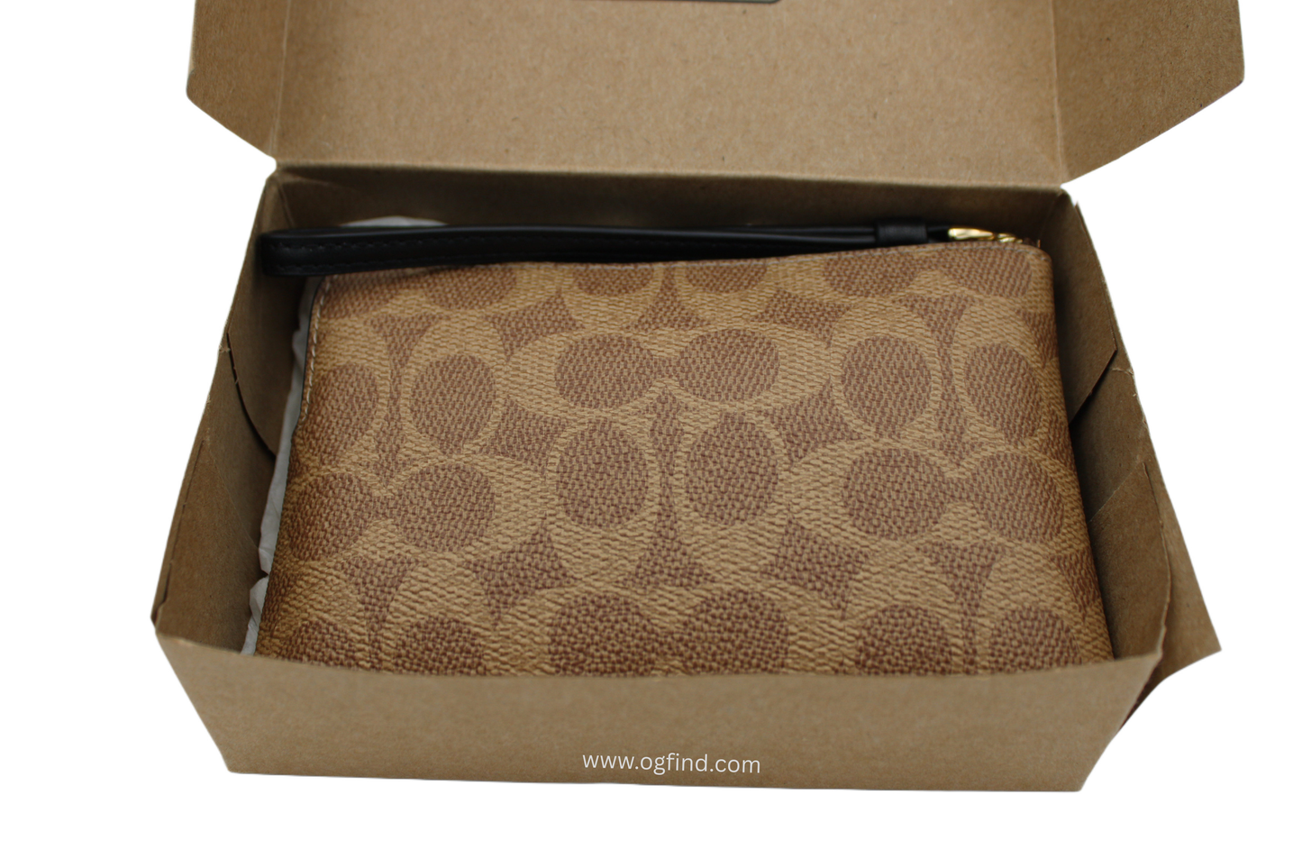 Coach Corner Zip Wristlet in Signature Canvas with Stripe CW854