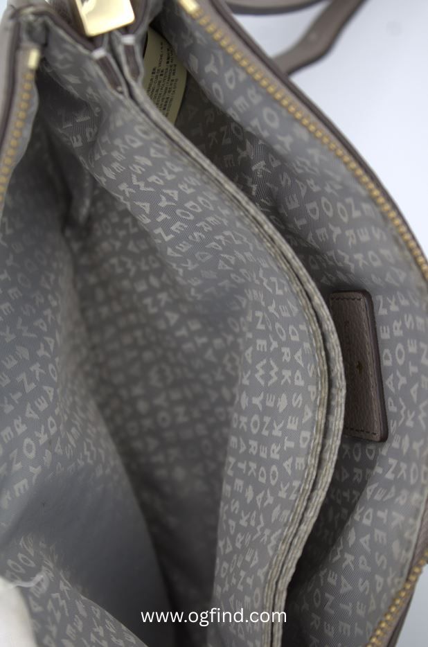 Kate Spade Madelyne Larchmont Avenue Crossbody Bag – Taupe Grey Leather