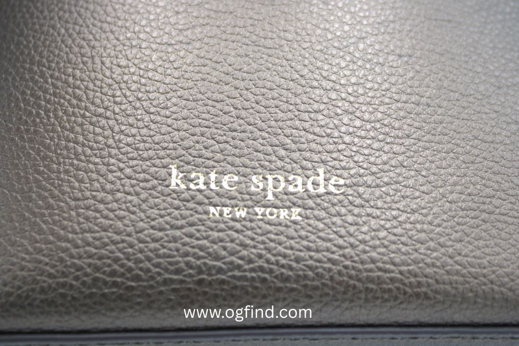 Kate Spade New York Eva Small Metallic Leather Bucket Bag in Ash