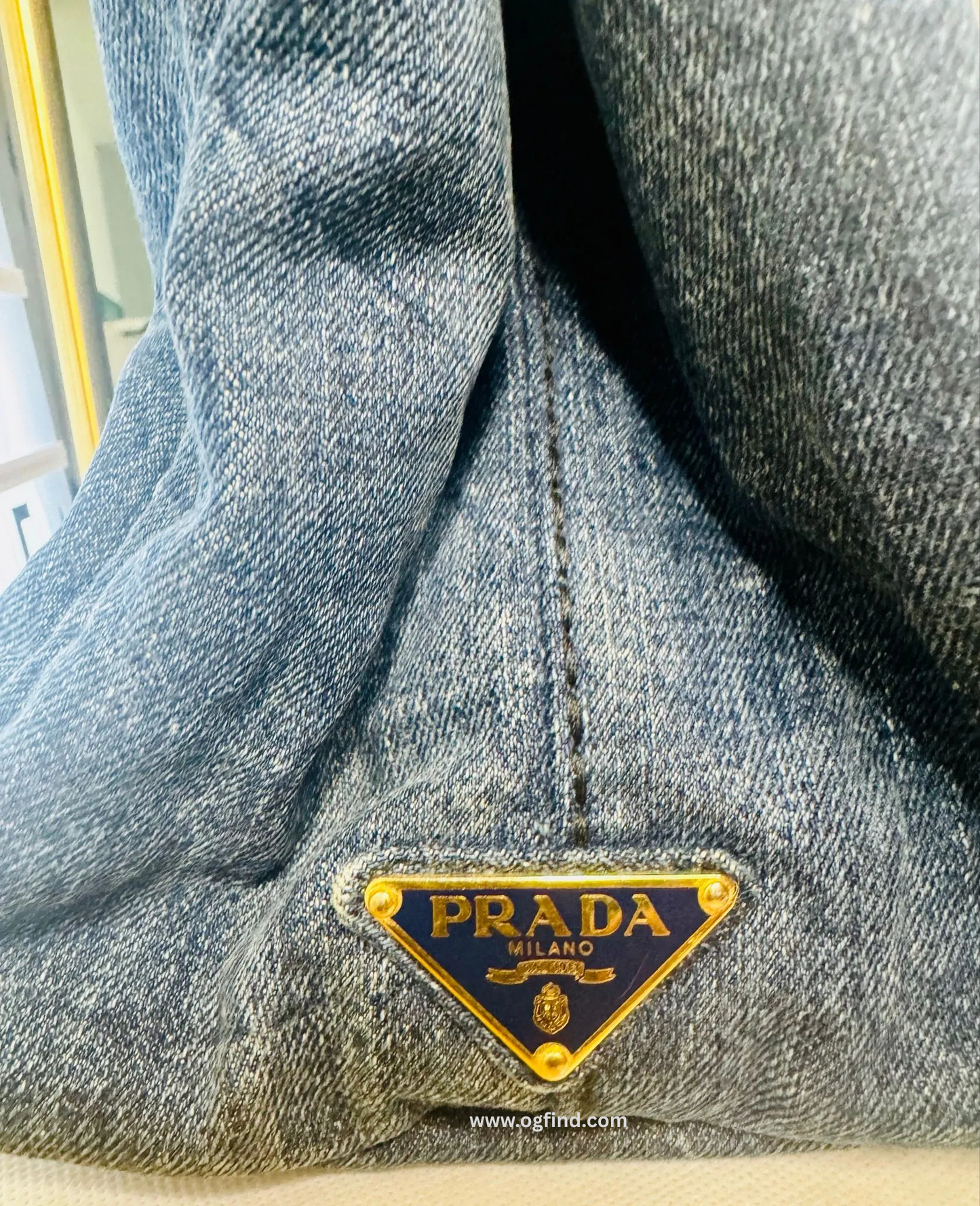 ✨ Prada Canapa Medium Tote – Rare Denim Edition with Leather Trim ✨
