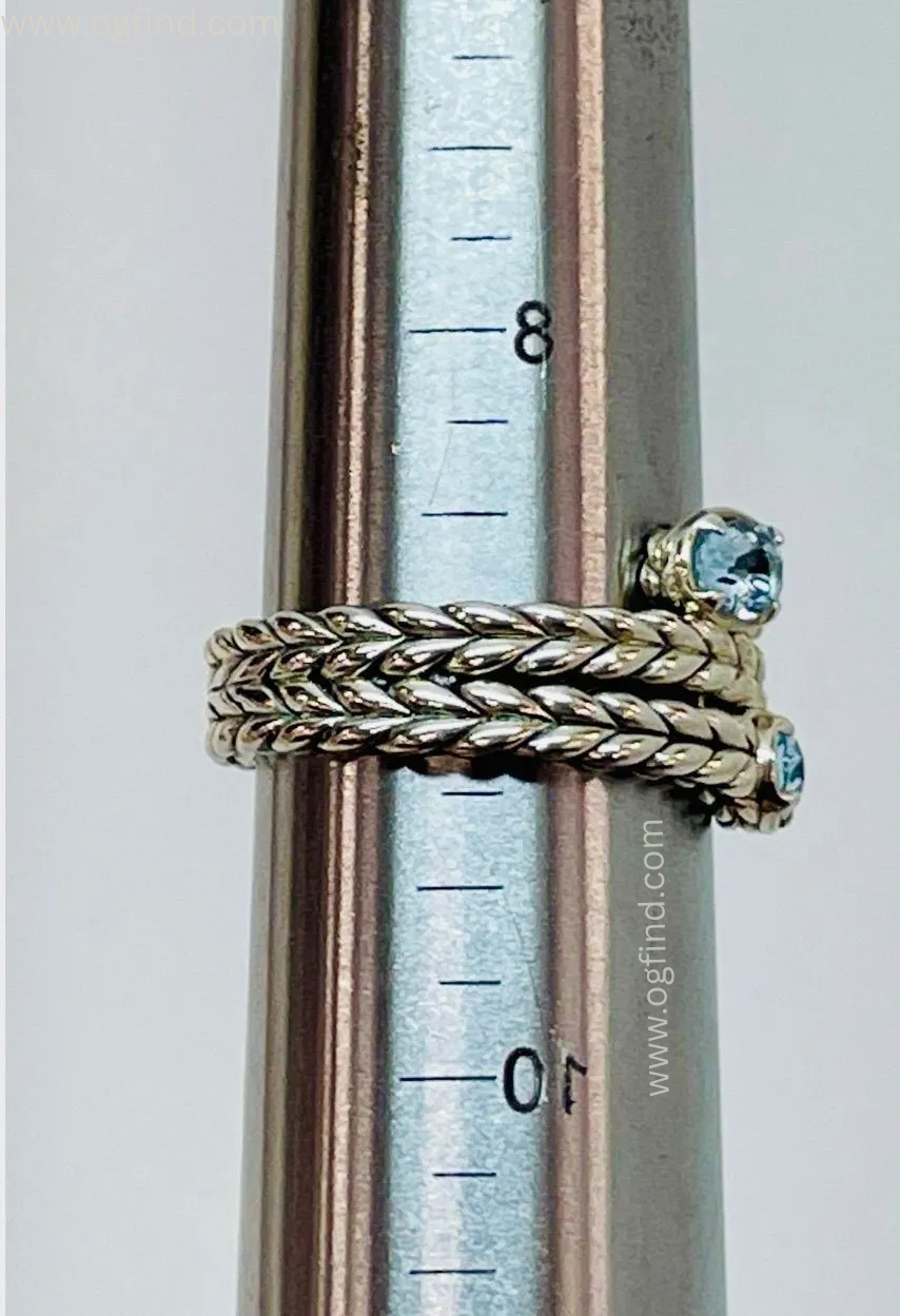 John Hardy Braided Ring with Brilliant Topaz