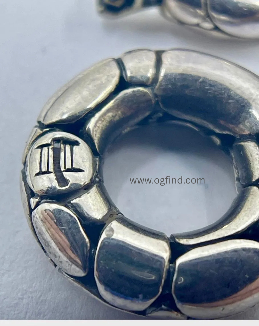 John Hardy Pebble Pattern Door Knocker Earrings