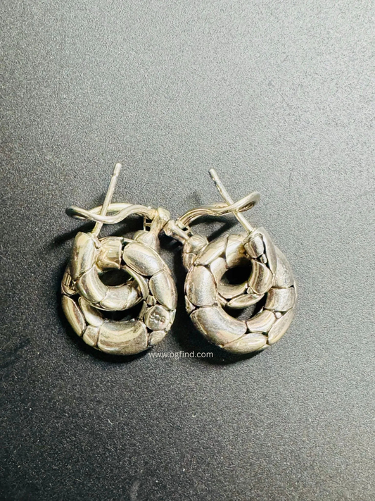 John Hardy Pebble Pattern Door Knocker Earrings