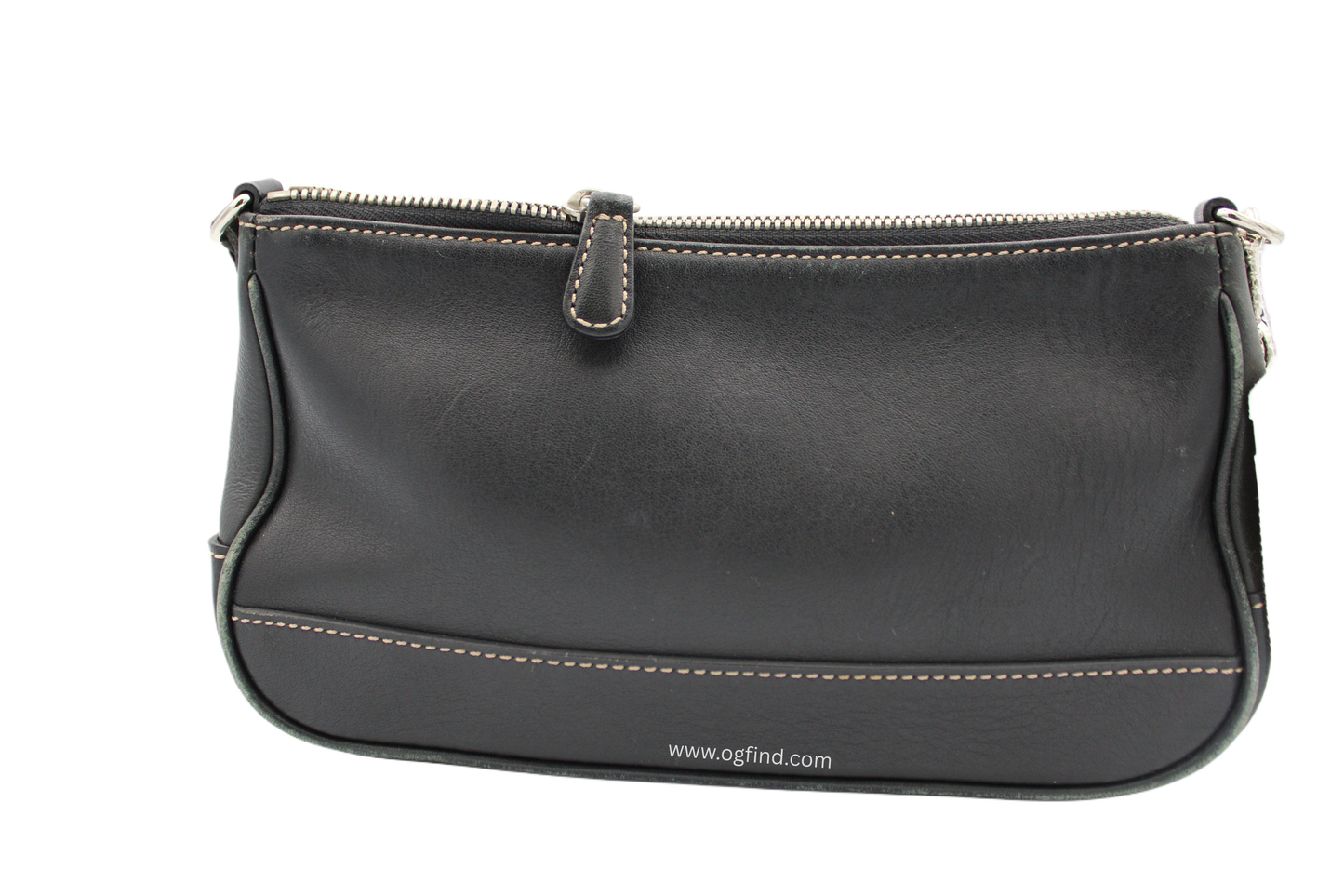 Coach Hampton Demi Shoulder Bag 7785 Black Vintage Leather Baguette