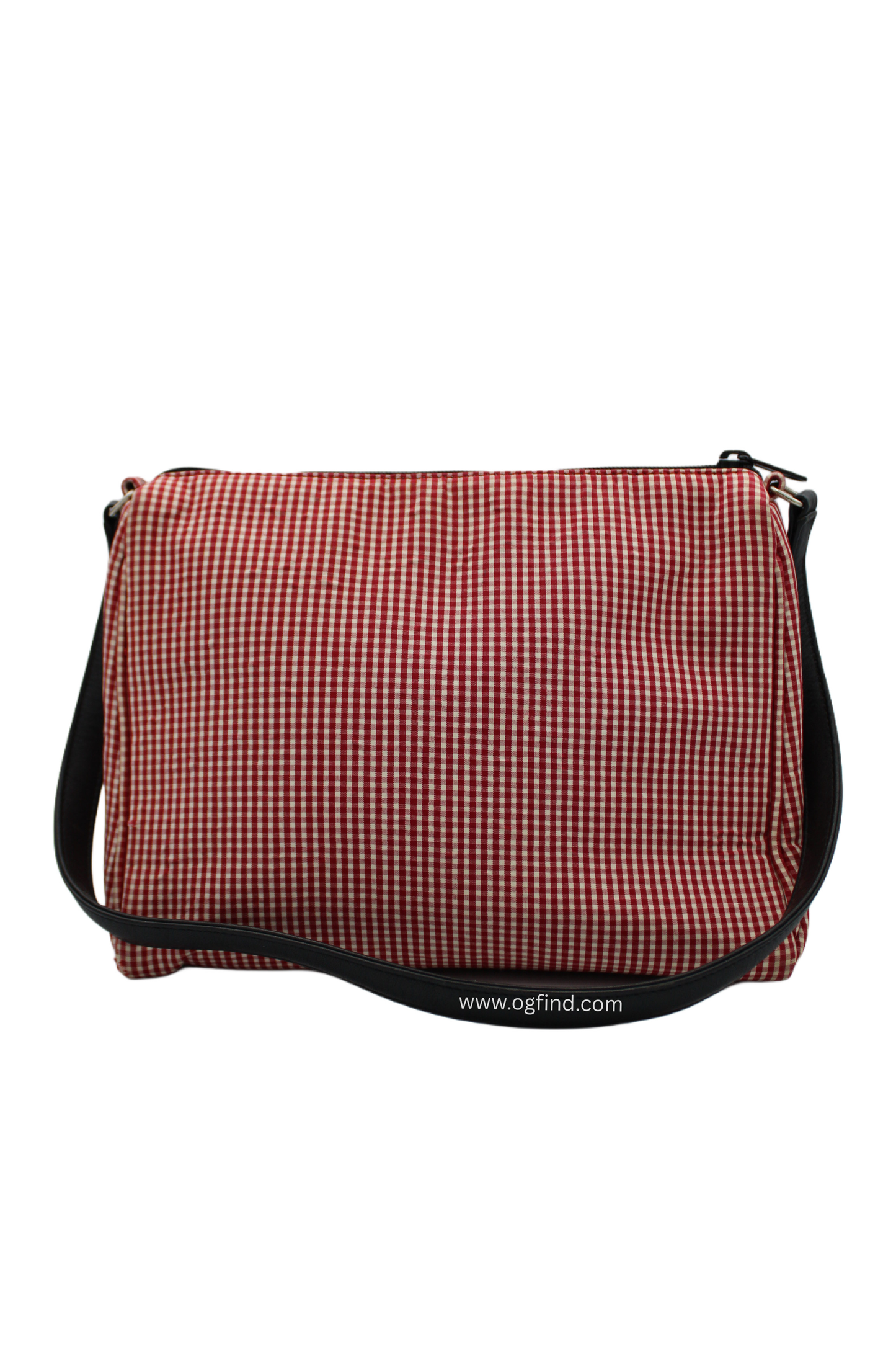 Kate Spade Vintage Red &amp; White Gingham Shoulder Bag – Navy Strap &amp; Lining