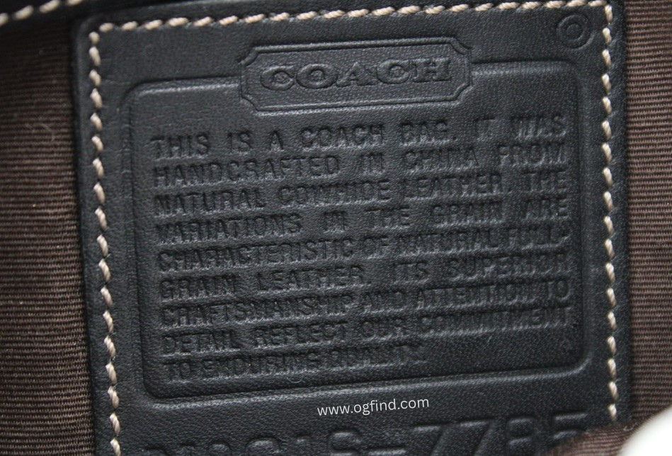 Coach Hampton Demi Shoulder Bag 7785 Black Vintage Leather Baguette