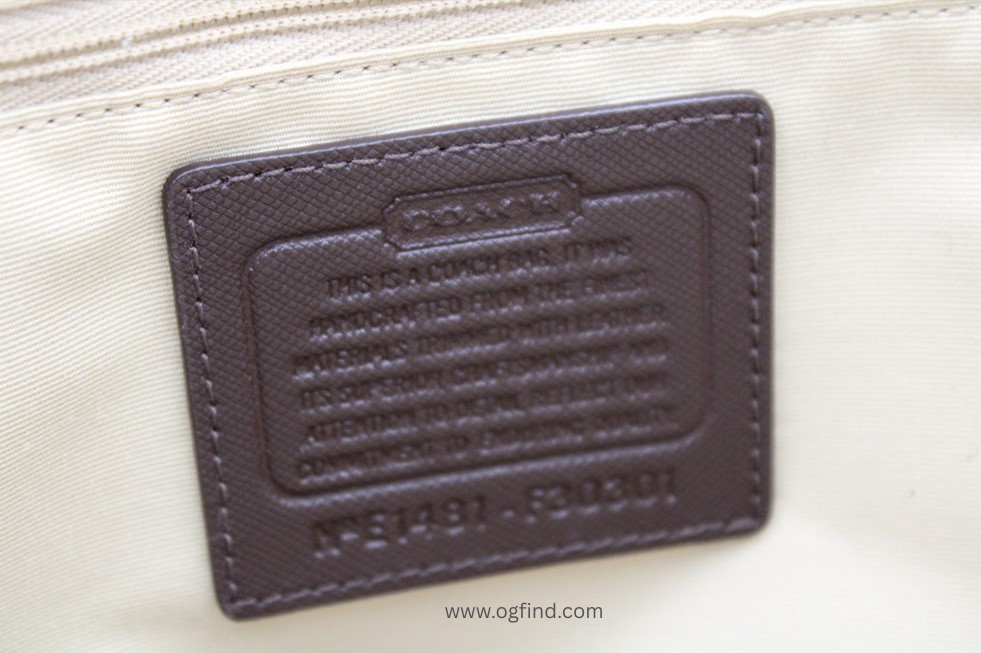 Coach Peyton Signature Saffiano Leather Tote Bag – Khaki and Mahogany (Style No. F30301)