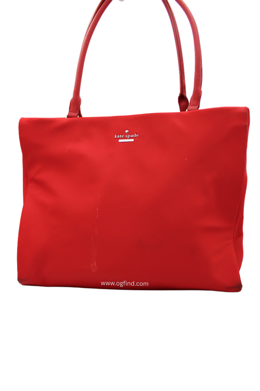 Kate Spade Phoebe Classic Nylon &amp; Leather Tote – Garnet Red (Style No. PXRU5394)