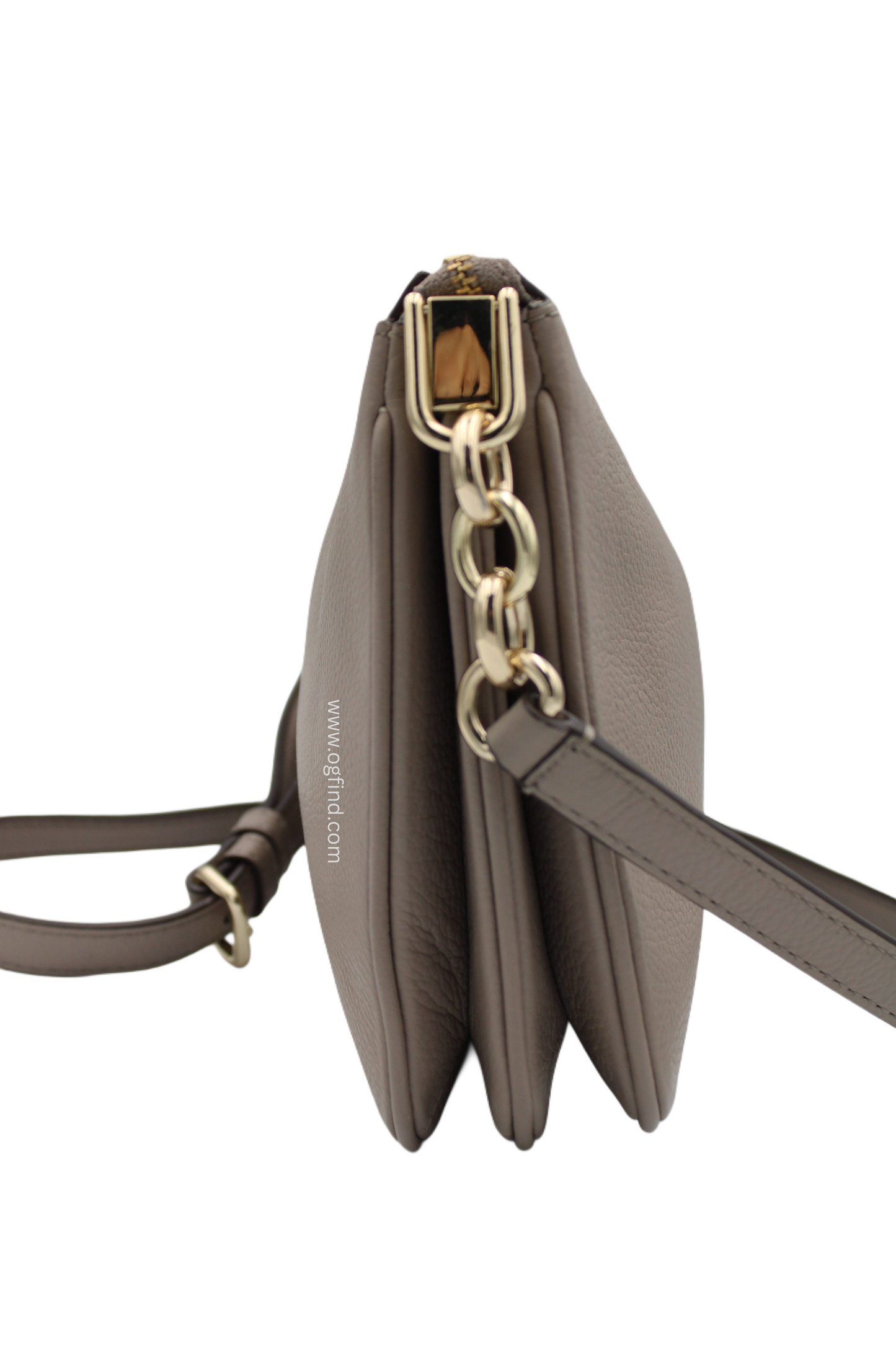 Kate Spade Madelyne Larchmont Avenue Crossbody Bag – Taupe Grey Leather