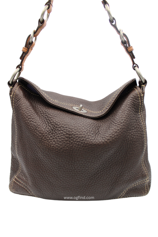 Coach Brown Pebble Leather Chelsea Shoulder Bag F12338