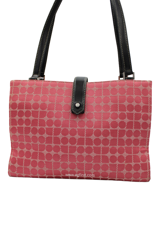 Kate Spade Vintage Pink Box Handbag – Black Leather Trim (1990s Y2K Style)