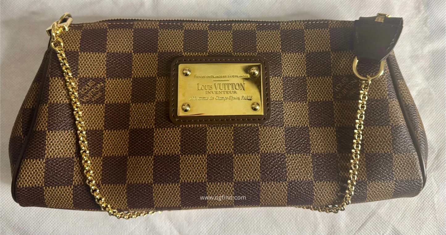 🔥 Rare Louis Vuitton Eva Clutch ✨ Damier Ebene 💼 Discontinued & Highly Collectible 💎