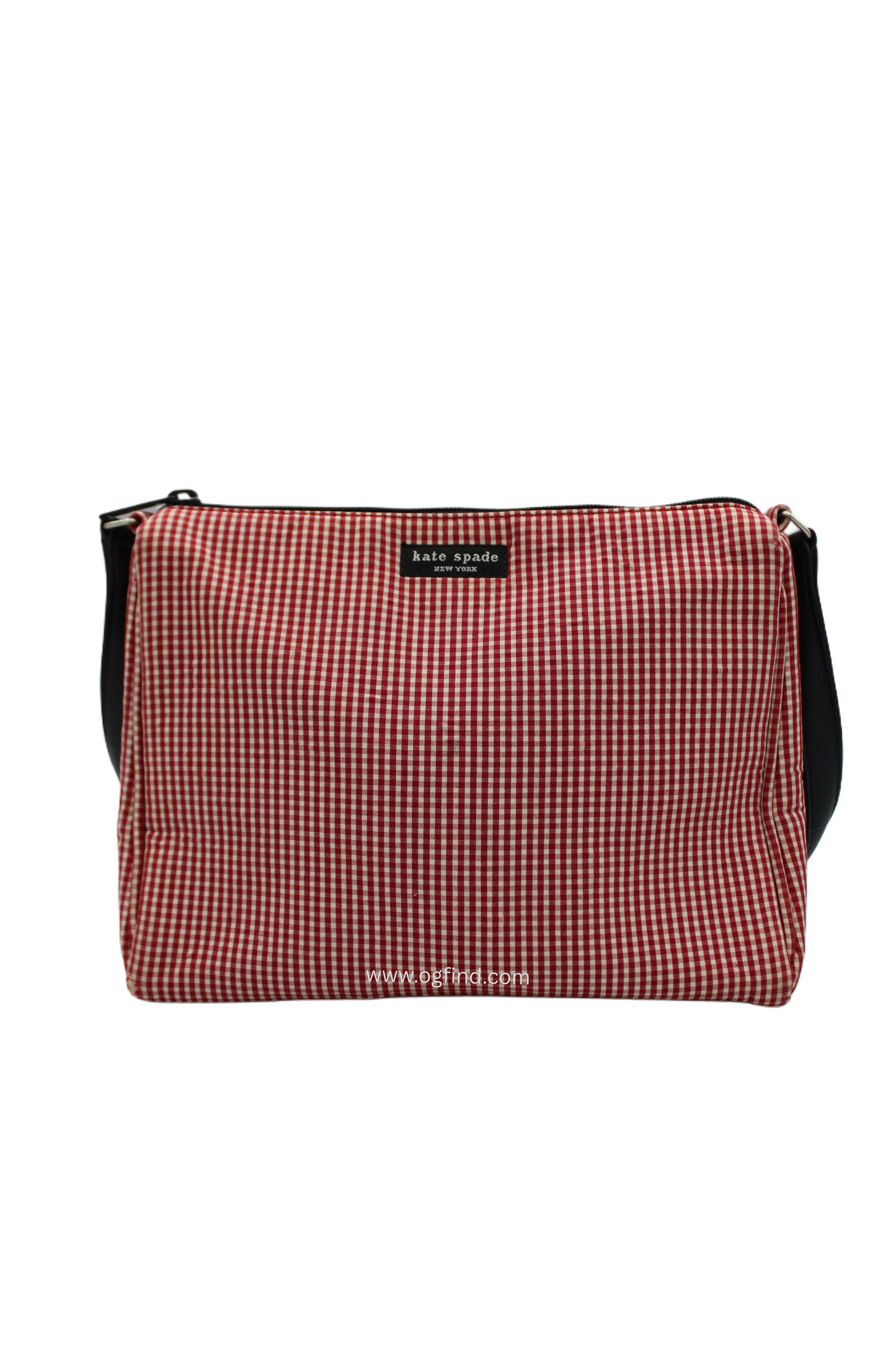 Kate Spade Vintage Red &amp; White Gingham Shoulder Bag – Navy Strap &amp; Lining