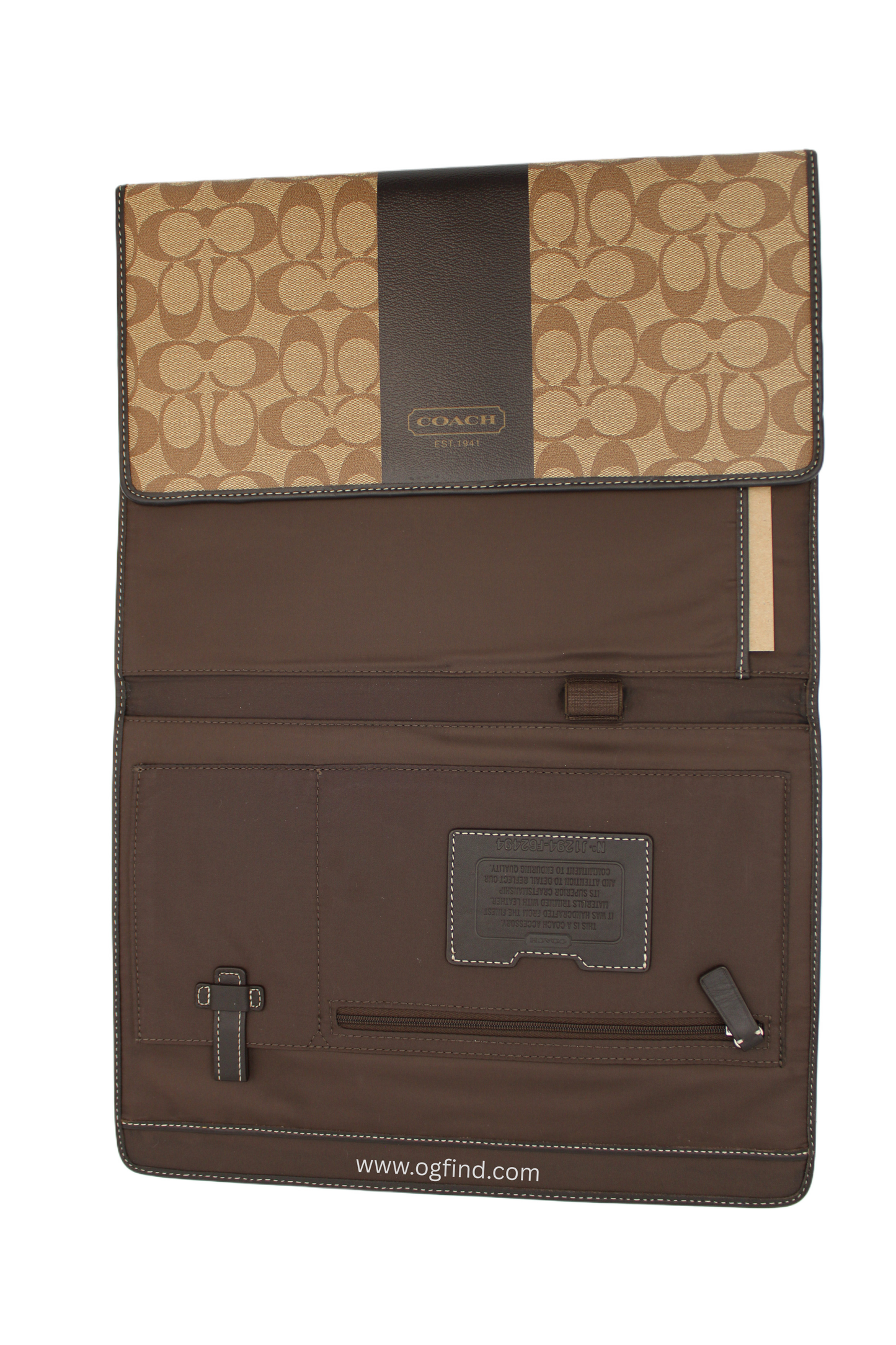 Coach Corner Zip Wristlet in Signature Canvas with Stripe CW854