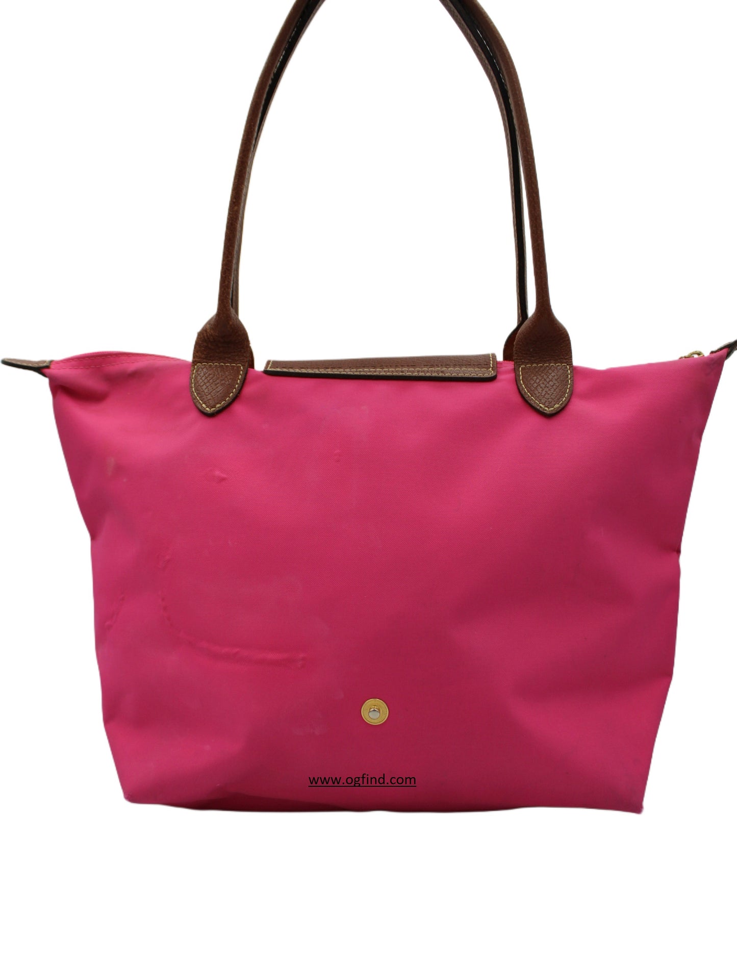 Longchamp Le Pliage Pink Nylon Tote with Leather Trim