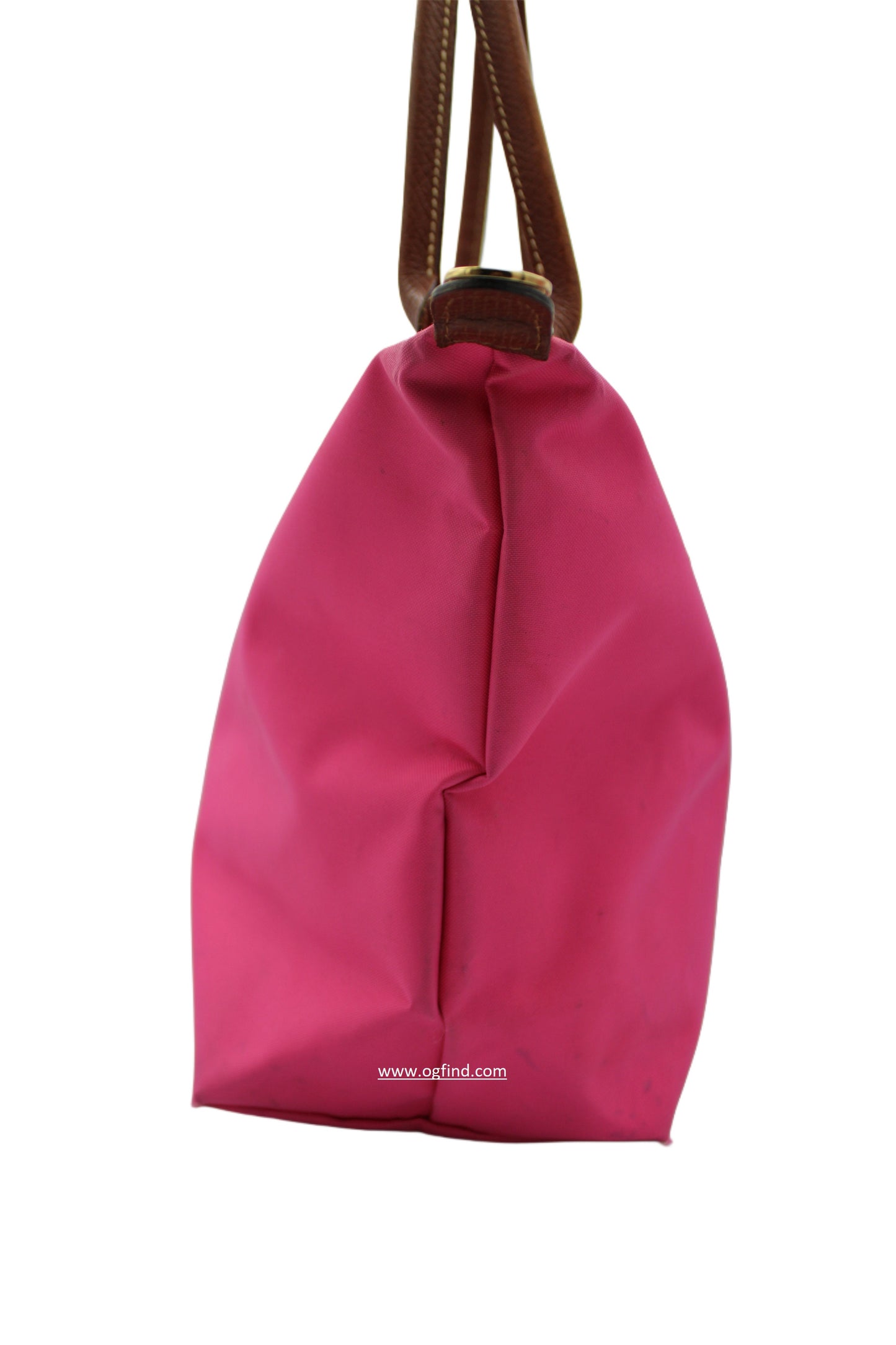 Longchamp Le Pliage Pink Nylon Tote with Leather Trim