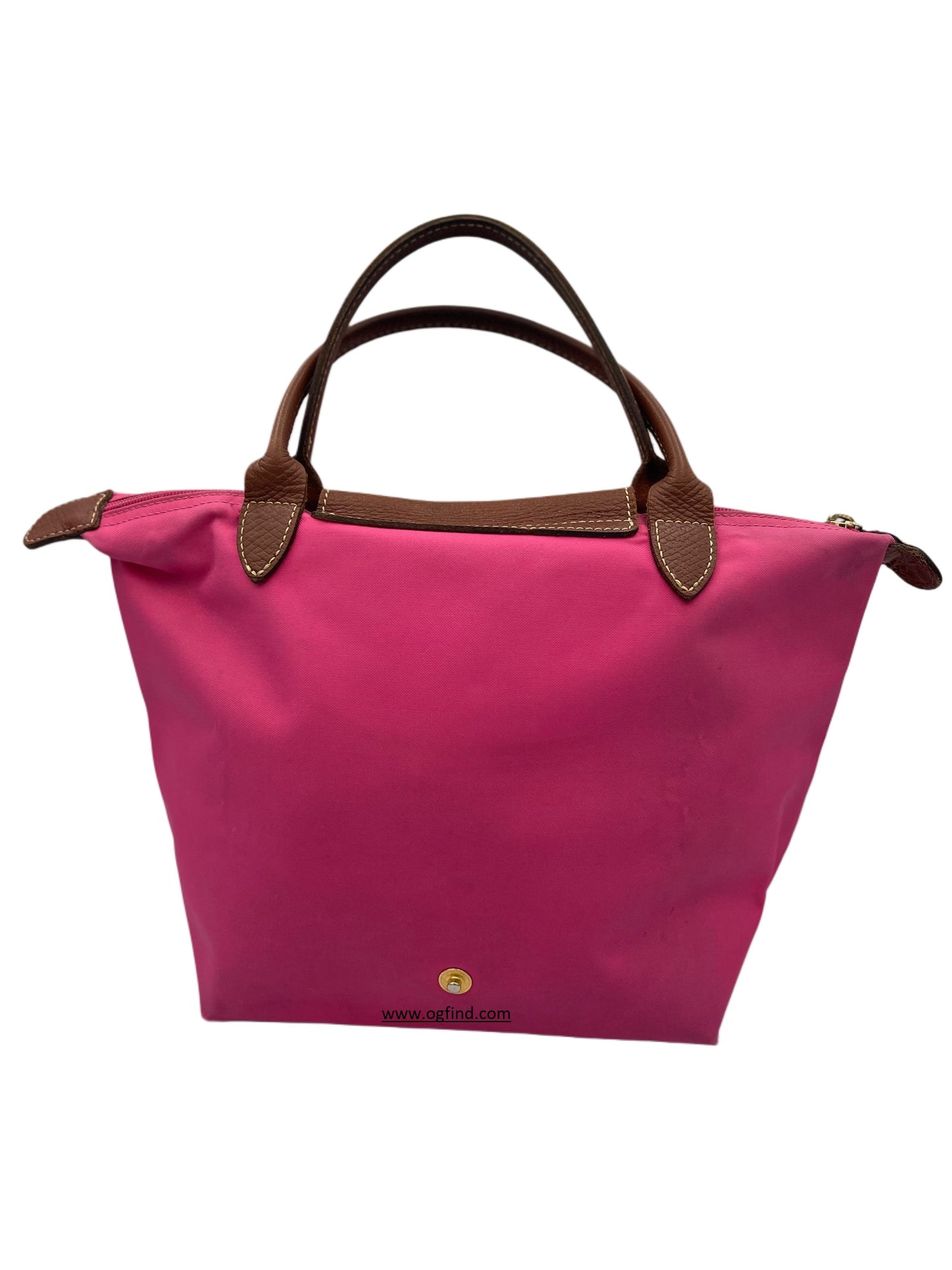 Longchamp Le Pliage Pink Nylon Tote with Leather Trim