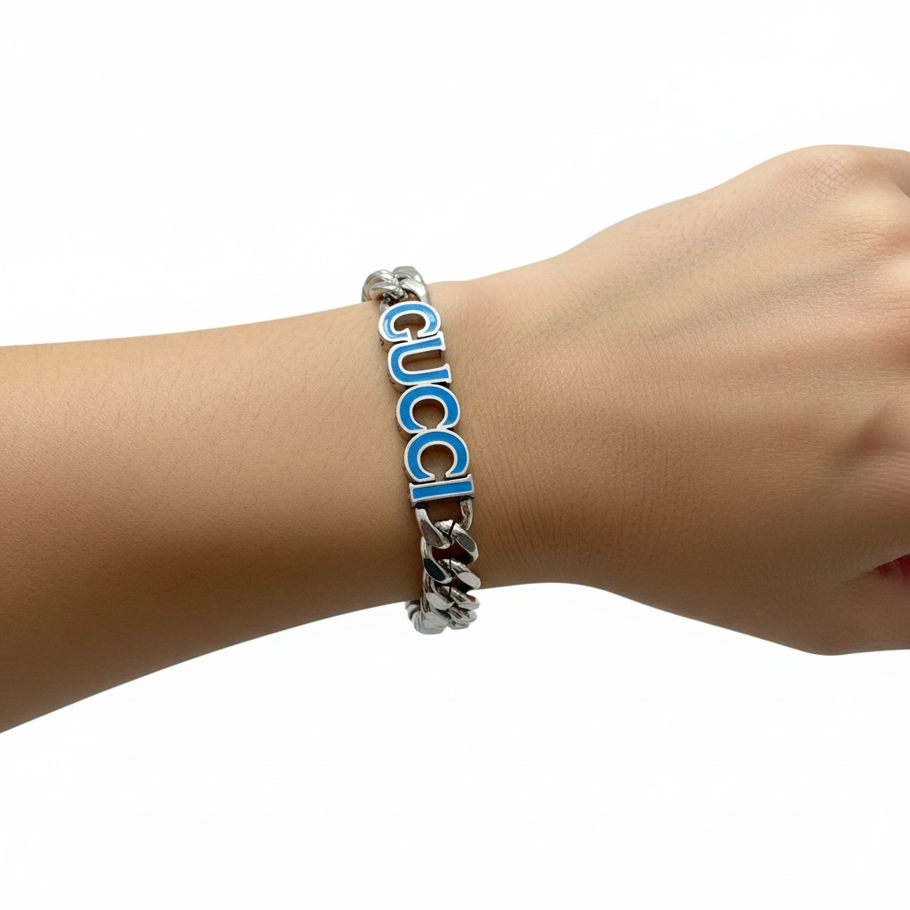 Gucci Enamel Bracelet with Gucci Logo