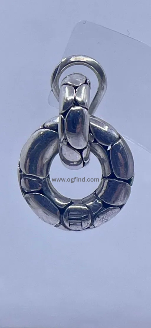 John Hardy Pebble Pattern Door Knocker Earrings